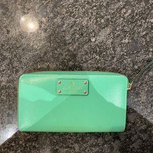 Solid green Kate Spade wallet